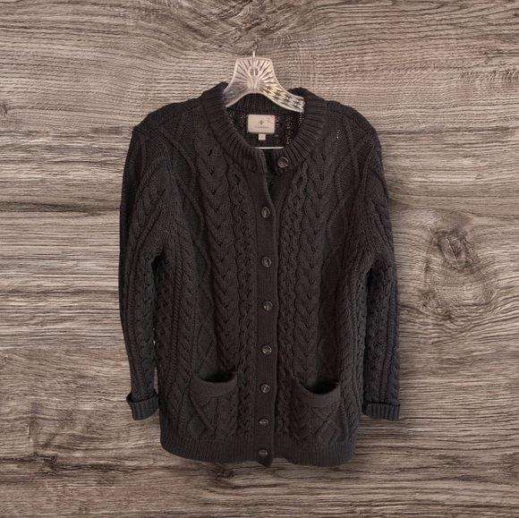 Tuckernuck Black Cable Knit Cardigan Sweater - Picture 5 of 8